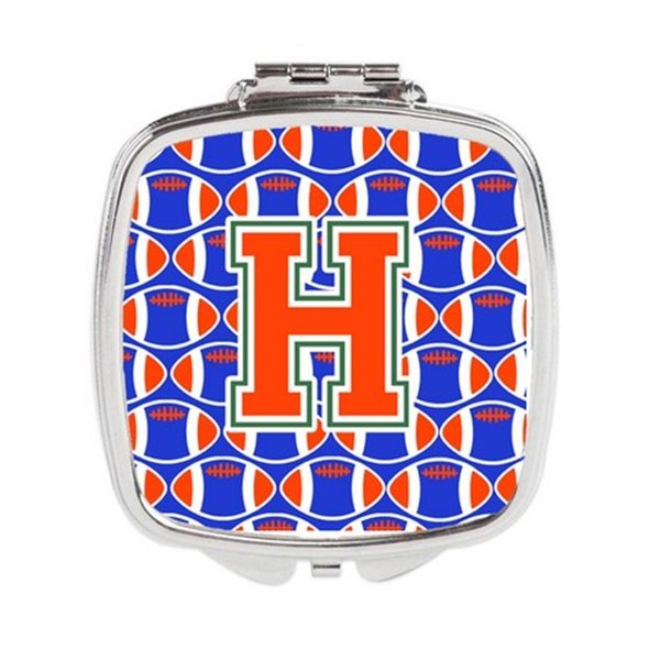 Carolines Treasures Letter H Football Green, Blue and Orange Compact Mirror CJ1083-HSCM